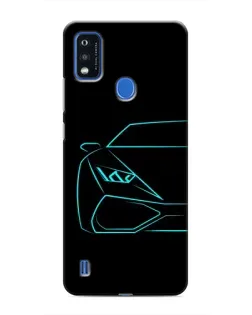 Чехол для ZTE Blade A51 с картинкой «Голубой силуэт Lamborghini»