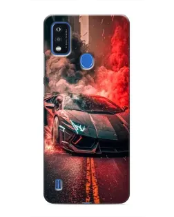 Чехол для ZTE Blade A51 с картинкой «Lamborghini красный дым»