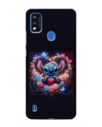 Чехол для ZTE Blade A51 с картинкой «Stitch в цветах»