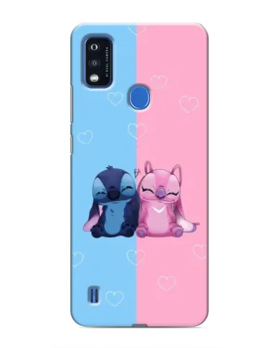 Чехол для ZTE Blade A51 с картинкой «Stitch и Angel Love»