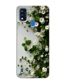 Чехол для ZTE Blade A51 с картинкой «Ветка мелких белых цветов»