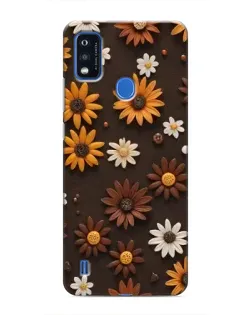 Чехол для ZTE Blade A51 с картинкой «Узор из маленьких подсолнухов»
