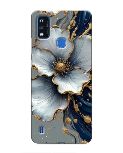 Чехол для ZTE Blade A51 с картинкой «Белый цветок и золотой флюид» Чехол для ZTE Blade A51 с картинкой «Белый цветок и золотой флюид»