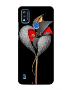 Чехол для ZTE Blade A51 с картинкой «Серебряный фантазийный цветок»