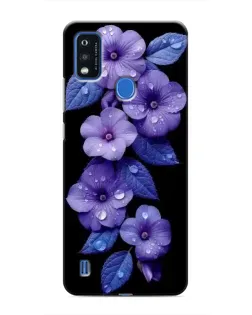 Чехол для ZTE Blade A51 с картинкой «Фиолетовые цветы с росою»