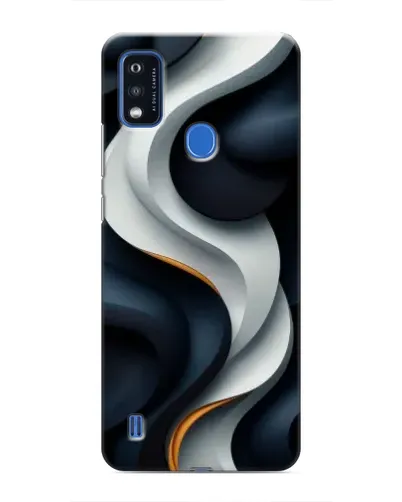 Чехол для ZTE Blade A51 с картинкой «Объемные черно-белые ленты» Чехол для ZTE Blade A51 с картинкой «Объемные черно-белые ленты»