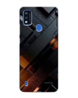 Чехол для ZTE Blade A51 с картинкой «Черные геометрические блоки»