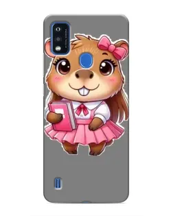 Чехол для ZTE Blade A51 с картинкой «Девочка капибара»