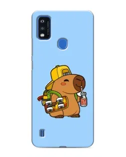 Чехол для ZTE Blade A51 с картинкой «Капибара на скейте»