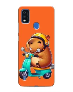 Чехол для ZTE Blade A51 с картинкой «Капибара на скутере»