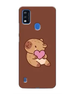Чехол для ZTE Blade A51 с картинкой «Капибара с сердцем»