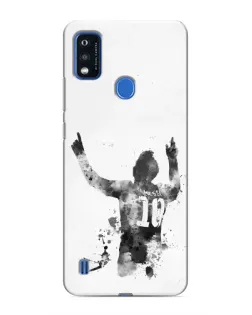 Чехол для ZTE Blade A51 с картинкой «Черно-белый силуэт Месси» Чехол для ZTE Blade A51 с картинкой «Черно-белый силуэт Месси»