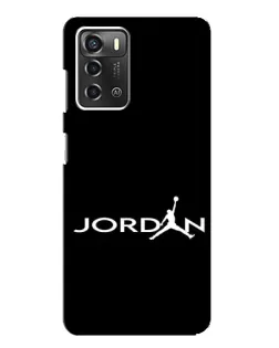 Чехол для ZTE Blade A52 с картинкой «Jordan White Logo»