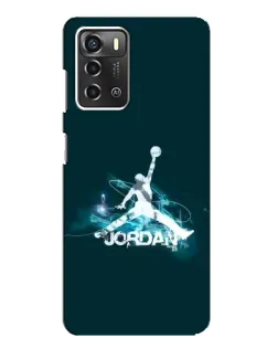 Чехол для ZTE Blade A52 с картинкой «Jordan Blue Fire»