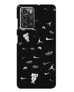 Чехол для ZTE Blade A52 с картинкой «Nike Black Pattern»