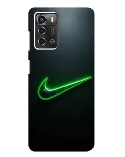 Чехол для ZTE Blade A52 с картинкой «Неоновый контур Nike»
