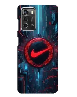Чехол для ZTE Blade A52 с картинкой «Техногенный стиль Nike»
