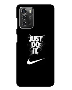 Чехол для ZTE Blade A52 с картинкой «Текстовый принт Nike»