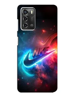 Чехол для ZTE Blade A52 с картинкой «Огненный логотип Nike»