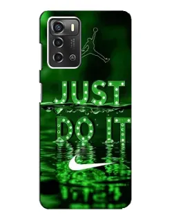 Чехол для ZTE Blade A52 с картинкой «Зеленый неоновый Nike»