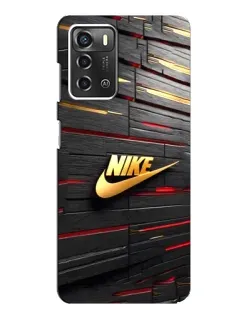 Чехол для ZTE Blade A52 с картинкой «Золотой Nike на металле»