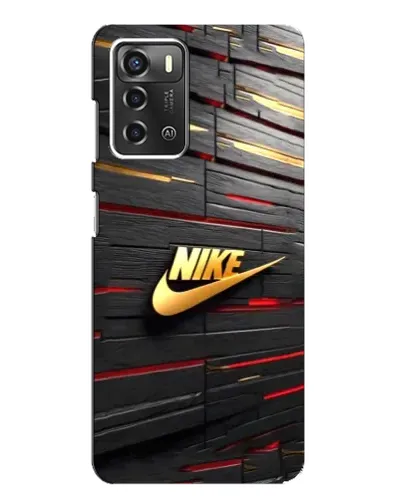 Чехол для ZTE Blade A52 с картинкой «Золотой Nike на металле»