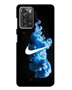 Чехол для ZTE Blade A52 с картинкой «Nike и синий дым»