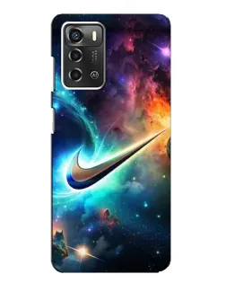 Чехол для ZTE Blade A52 с картинкой «Космический Nike Swoosh»