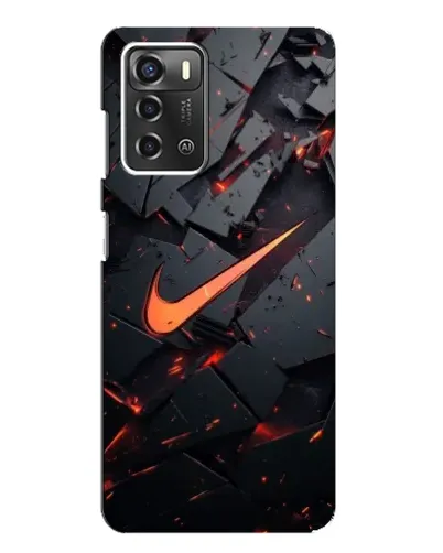 Чехол для ZTE Blade A52 с картинкой «Nike — эффект разломов»