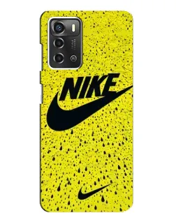 Чехол для ZTE Blade A52 с картинкой «Желтый текстурный Nike»