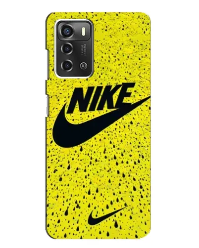 Чехол для ZTE Blade A52 с картинкой «Желтый текстурный Nike»