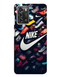 Чехол для ZTE Blade A52 с картинкой «Коллекция кроссовок Nike»