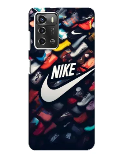 Чехол для ZTE Blade A52 с картинкой «Коллекция кроссовок Nike»