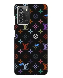 Чехол для ZTE Blade A52 с картинкой «Цветная монограмма LV»
