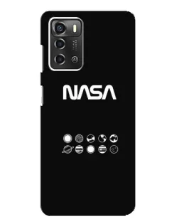 Чехол для ZTE Blade A52 с картинкой «NASA — технический принт»