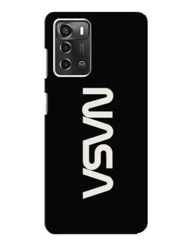 Чехол для ZTE Blade A52 с картинкой «NASA — вертикальный логотип»