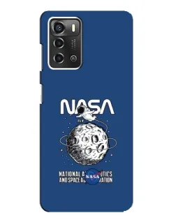 Чехол для ZTE Blade A52 с картинкой «NASA — лунная миссия»