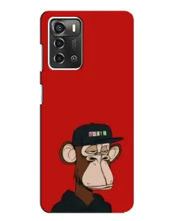 Чехол для ZTE Blade A52 с картинкой «Bored Ape — красный фон»