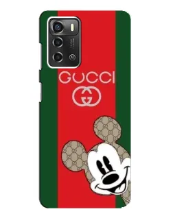 Чехол для ZTE Blade A52 с картинкой «Gucci — полосы и Микки»