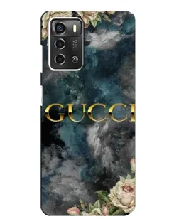 Чехол для ZTE Blade A52 с картинкой «Абстрактные цветы Gucci»