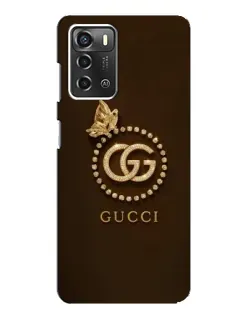 Чехол для ZTE Blade A52 с картинкой «Gucci — золотая бабочка»