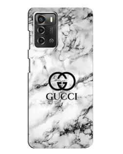 Чехол для ZTE Blade A52 с картинкой «Gucci — мраморный шик»