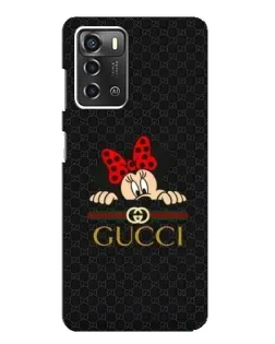 Чехол для ZTE Blade A52 с картинкой «Минни Маус Gucci — черный»