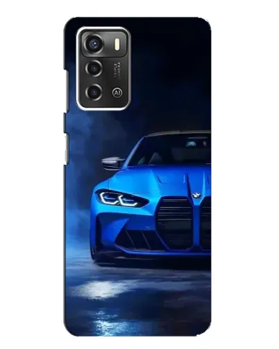 Чехол для ZTE Blade A52 с картинкой «Голубая BMW M4»