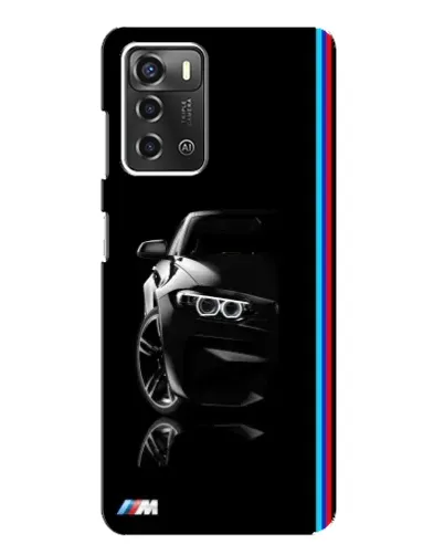 Чехол для ZTE Blade A52 с картинкой «Силуэт BMW в темноте»