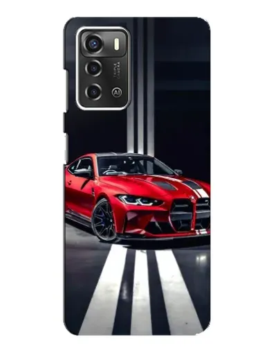 Чехол для ZTE Blade A52 с картинкой «Красная BMW на дороге»