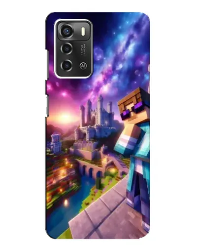Чехол для ZTE Blade A52 с картинкой «Стив и космос»