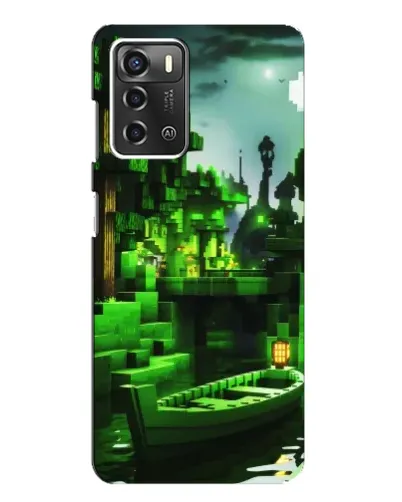 Чехол для ZTE Blade A52 с картинкой «Minecraft лесной пейзаж»