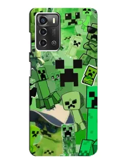Чохол для ZTE Blade A52 з картинкою «Кріпери Minecraft»