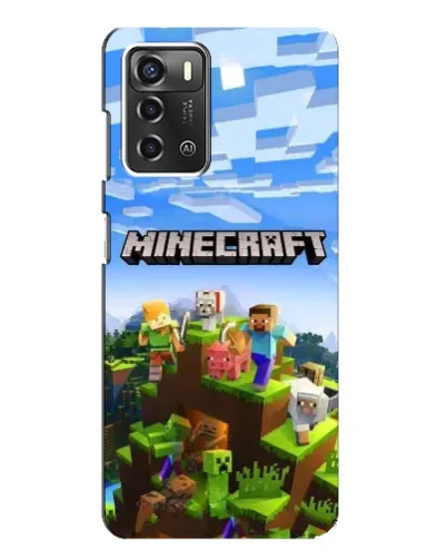 Чехол для ZTE Blade A52 с картинкой «Minecraft классический мир»